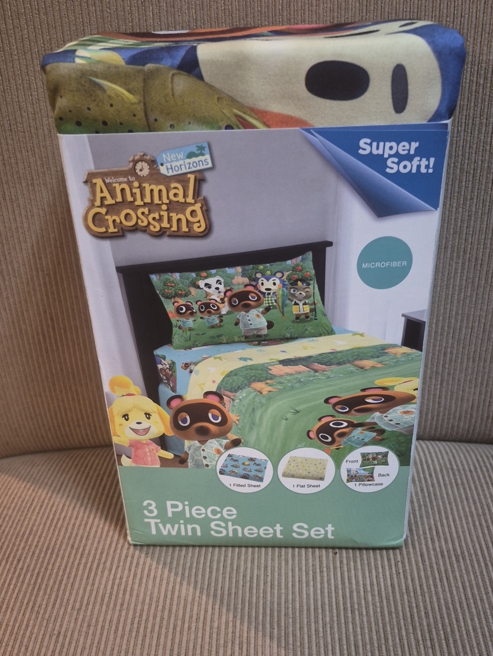 Animal Crossing Green Twin Sheet Set - Microfiber, 3-Piece